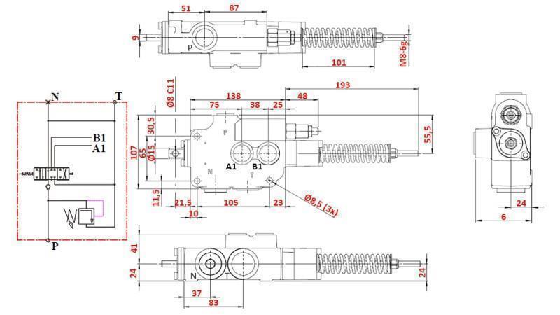 HYDRAULINEN VENTTIILI 1xP80 A7 ZS1/G VRŠIČKAR