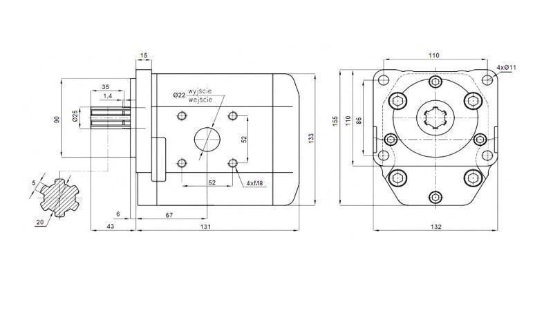 HYDRAULIKPUMPE NSZ 32 - 6 ZAHN 32 CC LINKS