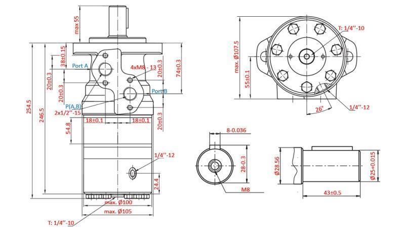 HYDROMOTOR B/MR 315 - MIT BREMSE