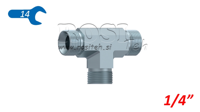 HYDRAULIK T-ANSCHLUSS BSP MÄNNLICH-MÄNNLICH 1/4