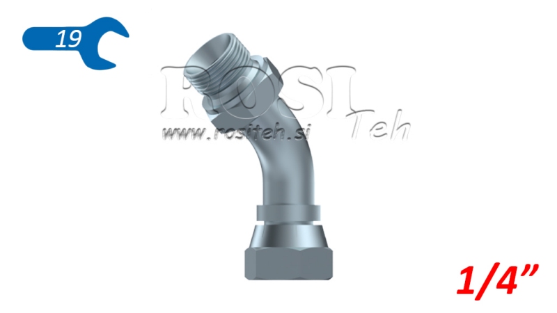 HYDRAULIK KNIE 45° BSP MÄNNLICH-WEIBLICH 1/4