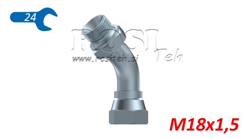 HYDRAULIK KNIE 45° BSP MÄNNLICH-WEIBLICH 18 x 1,5