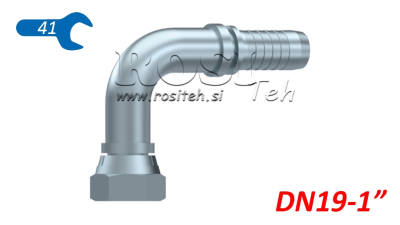 HYDRAULISCHER ANSCHLUSS BSP WEIBLICH KNIE 90° DN19-1