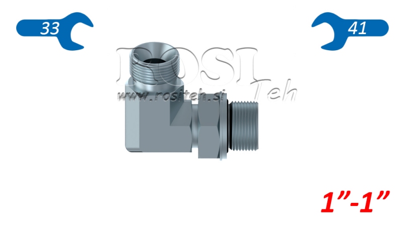 HIDRAVLIČNO KOLENO 90° PRILAGODLJIVO MOŠKO 1-1