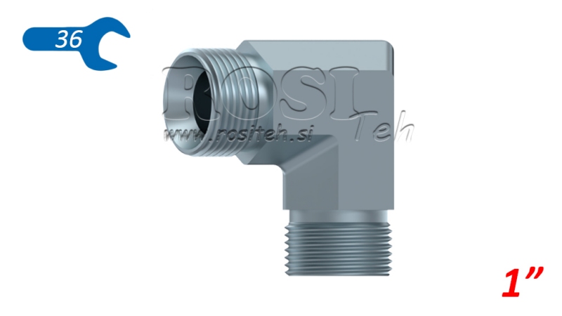 HYDRAULIK KNIE 90°BSP KURZ MÄNNLICH-MÄNNLICH 1