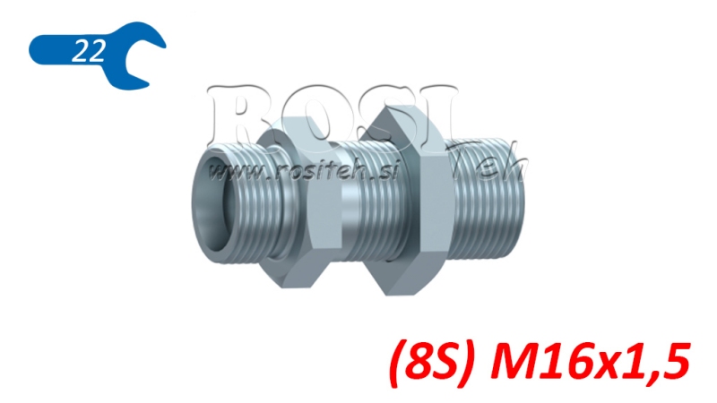 HYDRAULISCHE SCHOTTVERSCHRAUBUNG DOPPELVERBINDER (8S) M16X1,5