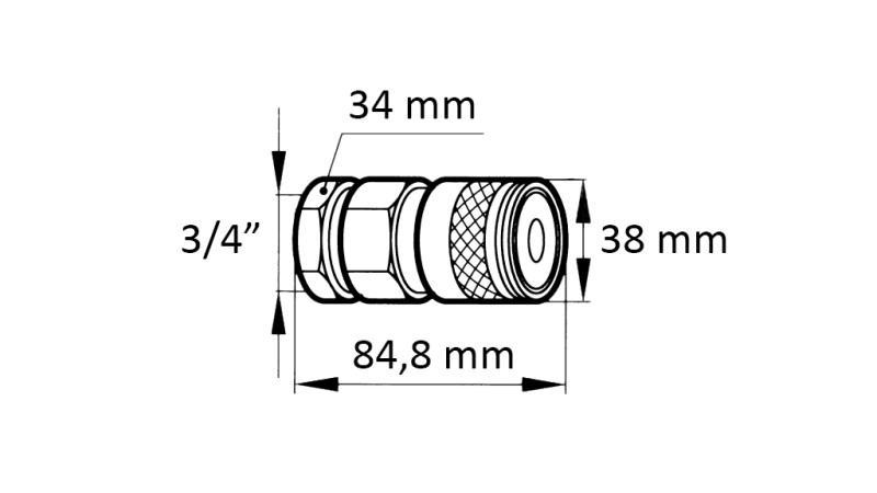 HITRA SPOJKA BAGER FFH ŽENSKA 3/4 38mm