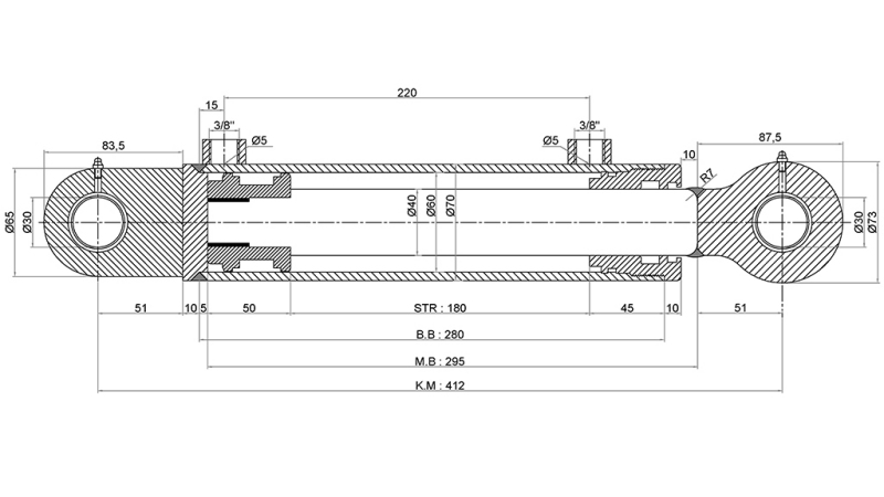 HYDRAULINEN SYLINTERI POINT 60/40-180
