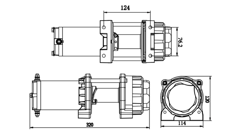 12 V ELEKTRISCHE SEILWINDE RS-3500 - 1585 kg - SYNTHETISCHES SEIL - ECO