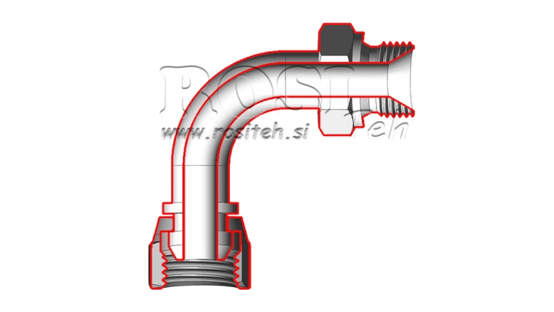 HYDRAULIK KNIE 90° BSP MÄNNLICH-WEIBLICH 1/4