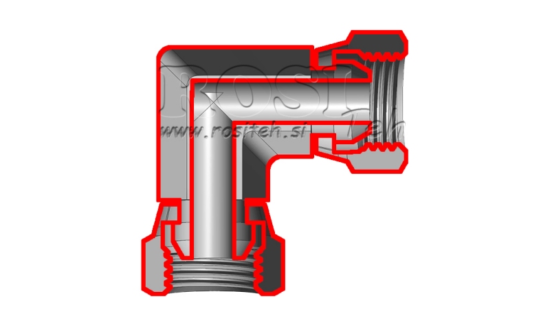 HYDRAULISCHER 90°-KURZWINKEL DOPPEL-SCHWENKMUTTER BSP 1/2