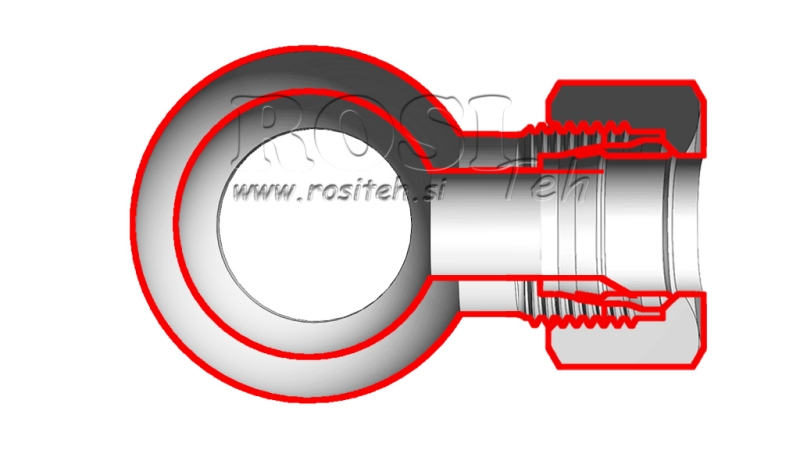 METALLROHR-BANJO 1/2 MIT MUTTER