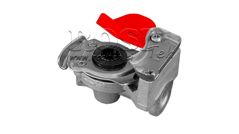 HITRA SPOJKA MOŠKA ZA ZRAK RDEČA Z VENTILOM