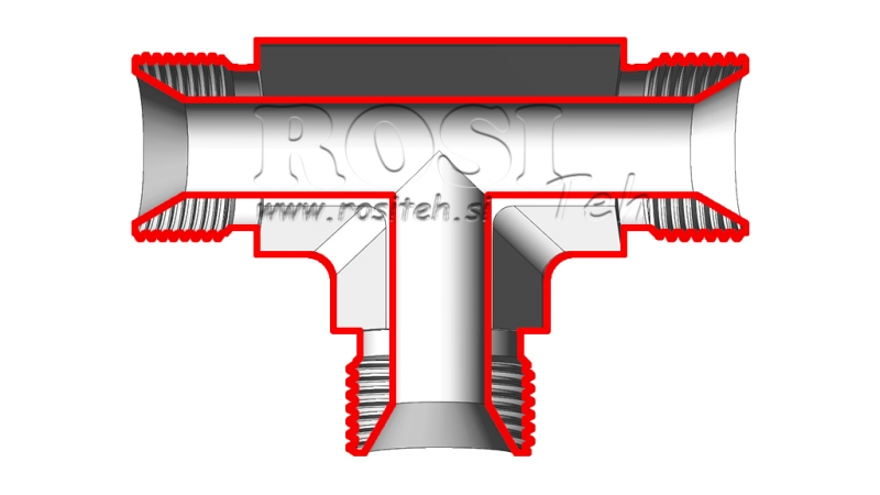HYDRAULIK T-ANSCHLUSS BSP MÄNNLICH-MÄNNLICH 1/2
