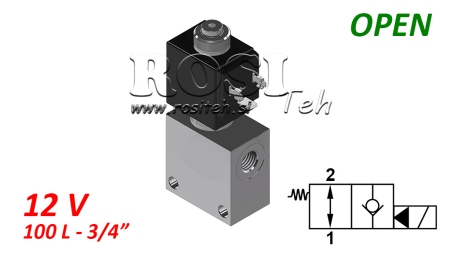 2 wegeventil 3/4 (NO) 12V - 120lit