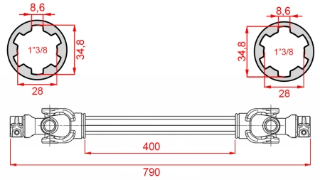 ECO GELENKWELLE 790mm 35-60PS STANDARD