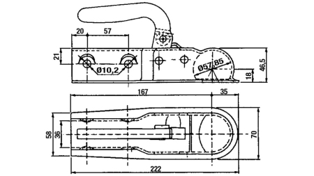 VLEČNA KLJUKA ZA AVTO PRIKOLICO OKROGLA FI35