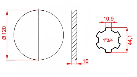KARDANSKI NASTAVEK S PRIROBNICO 1-3/4 (120 mm)