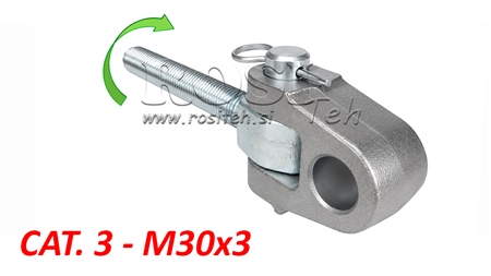 GABELGELENK MIT GEWINDESPINDEL KAT.3 FÜR SPECIALOBERLENKER M30X3