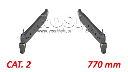 TRAKTOR UNTERLENKER FÜR DREI-PUNKT HYDRAULIK CAT. 2 - 70x20 mm - 770 mm (75 HP)