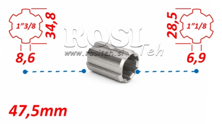 ADAPTATEUR CARDAN ADAPTATEUR DE 1-1/8 À 1-3/8 (47,5 mm)
