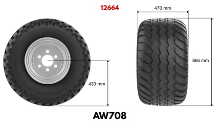 19.0/45-17 PNEVMATIKA AW708 14pl S PLATIŠČEM 16,00X17