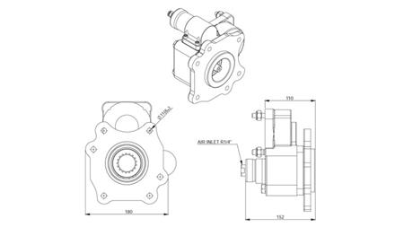 ULOSTULON MITAT HYDRAULISELLE PUMPULLE - MERCEDES ATEGO-2 - 6 REIKÄÄ
