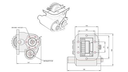 Abmessungen DER HYDRAULIKPUMPE - IVECO 475 SMLX