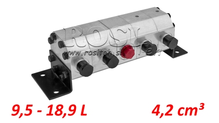 ZAHNRAD DURCHFLUSS MENGETEILER 4/1 (9,5-18,9lit - max.240bar) 4,2cc/SEG