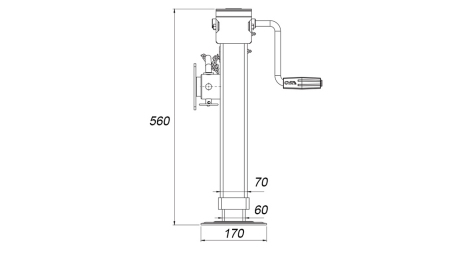 GEWINDE STÜTZBEIN MIT FLANSCH 300mm - 3.000kg