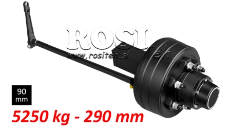 HALBACHSE MIT BREMSEN - 5250 kg (6 SCHRAUBEN) - 290 mm