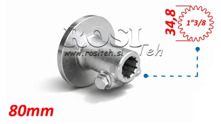 ZAPFWELLENADAPTER MIT FLANSCH UND BOLZEN 1-3/8 (80 mm) (21 VERZAHNUNGEN)
