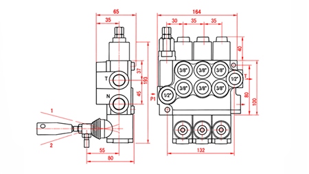 HYDRAULISCHES HANDVENTIL – 3-SEKTIONEN-STEUERVENTIL 3xR40 ECO