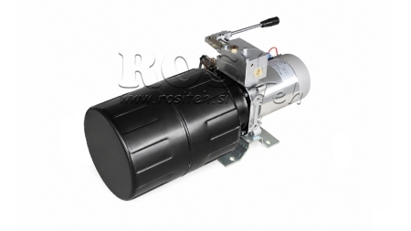 MINI HYDRAULIKAGGREGAT 12V DC - 1,6kW = 2,1cc - 8 lit - Einfachwirkende Funktion MIT HANDPUMPE