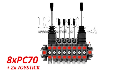 HYDRAULISCHES VENTIL SEKTIONAL 8xPC70 + 2x JOYSTICK