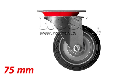 RAD 75MM MIT DREHBAREM FUSS