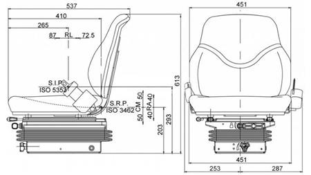 SITZ MIT MECHANISCHER FEDERUNG SC79 AUS STOFF