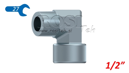 HYDRAULISCHER ANSCHLUSS KNIE 90° MÄNNLICH-WEIBLICH 1/2