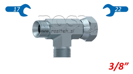 T-STÜCK MIT SEITLICHDREHENDE MUTTER 3/8