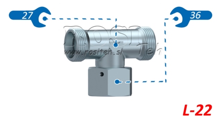 HIDRAVLIČNI T KOM L-22 Z VRTLJIVO MATICO CENTRALNO M30x2