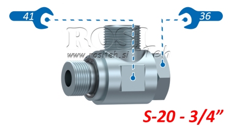 HYDRAULISCHE SCHWENKWINKEL-VERBINDUNG SWVE (20S) M30X2-BSP 3/4