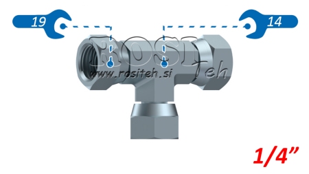 HYDRAULISCHES T-STÜCK SCHWENKMUTTER BSP 1/4