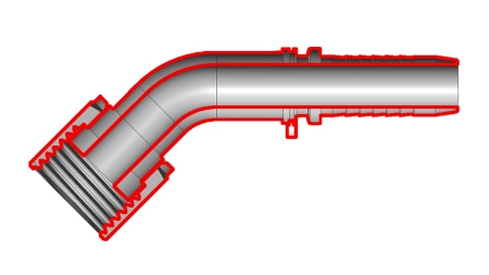 HYDRAULISCHER ANSCHLUSS DKORFS WEIBLICH KNIE 45° DN8-11/16