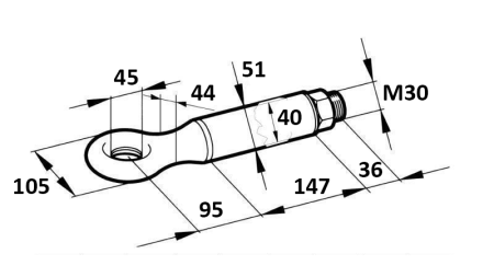 VLEČNA KLJUKA VRTLJIVA FI45 6.000/1.100KG