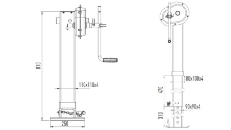 GEWINDE STÜTZBEIN 400mm - 10.000kg