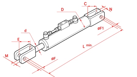 SEITLICHE HUBSTREBENVERSTELLUNG  - CASE-IH 90/40min.570 tip (1) fi 26/25