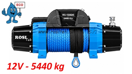 12 V ELEKTRISCHE SEILWINDE RS-12000 - 5440 kg - SYNTHETISCHES SEIL - ECO