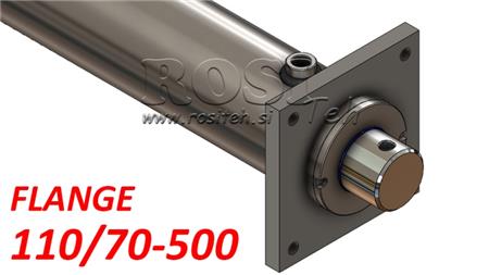 HYDRAULINEN SYLINTERI KIINNITYSLEVYLLÄ 110/70-500