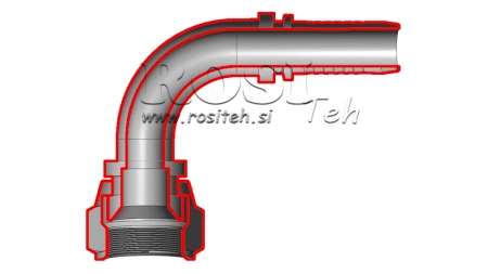 HYDRAULISCHER ANSCHLUSS DKJ JIC74° WEIBLICH KNIE 90° DN10-3/4