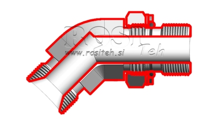 KNIE 45°MÄNNLICH-MÄNNLICH - ANPASSEND 3/8-3/8
